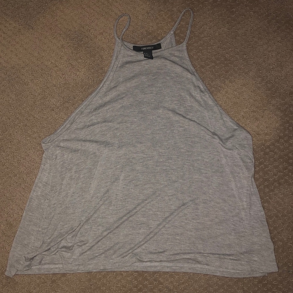 Grey High Neck Top